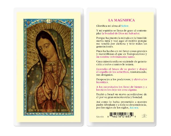 LA MAGNIFICA-VIRGIN GUADALUPE Spanish Laminated Holy Cards, 25-Count Value Pack, # 18384