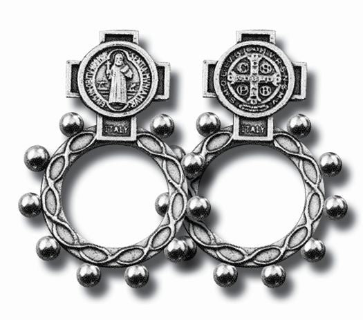 St. Benedict Rosary Ring, Metal, # 18414
