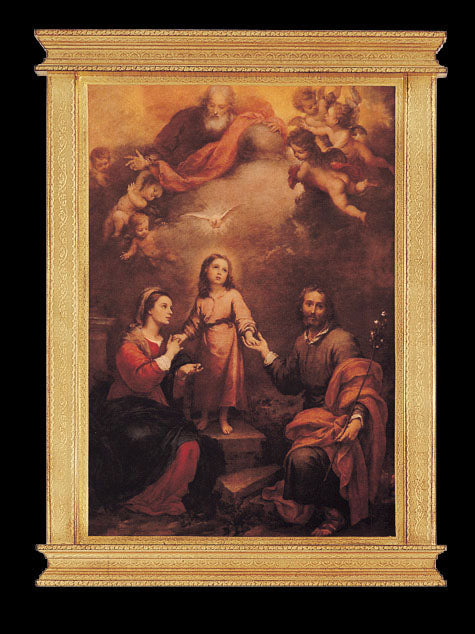 Holy Family w/ God the Father and Holy Spirit Plaque, 22"x30", Made in Italy, # 18477
