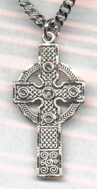 Kilklispeen Celtic Cross, Sterling Silver, 1-3/8", Your Choice of Chain, # 19224