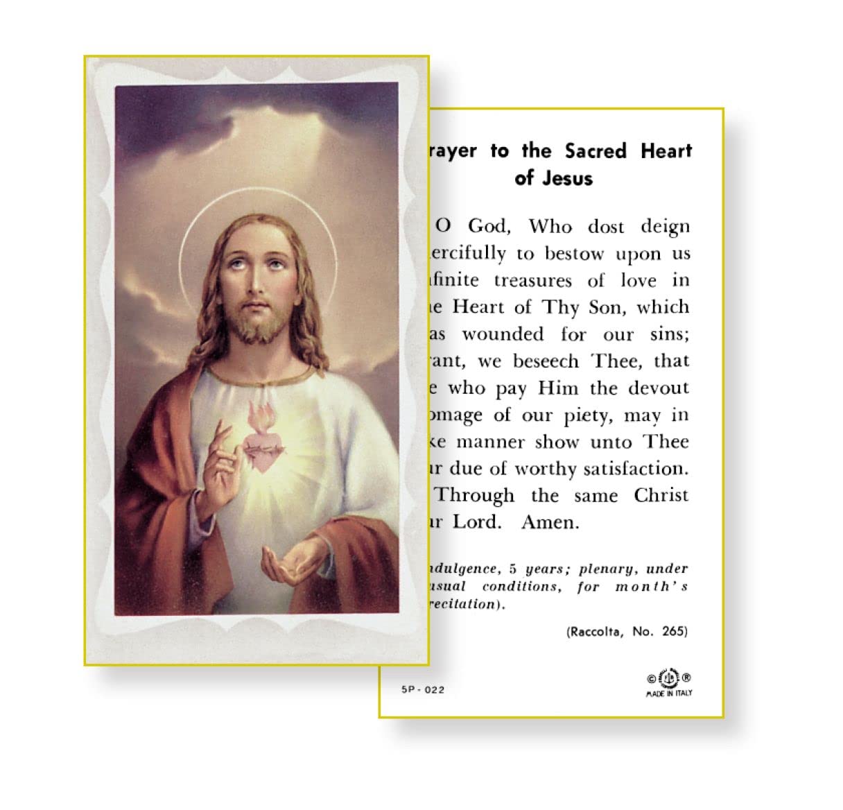 SACRED HEART OF JESUS Paper Holy Cards, 2"x4", 100-pack, # 5792