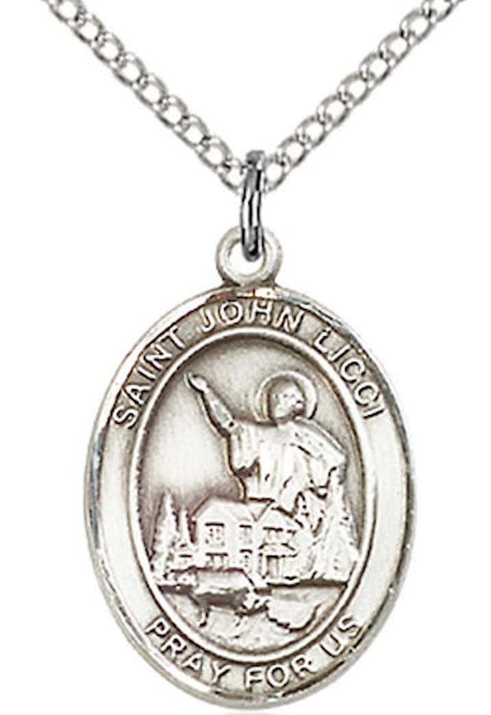 St. John Licci Medal in Fine Pewter, 3/4" tall, Your Choice of Chain # 17086