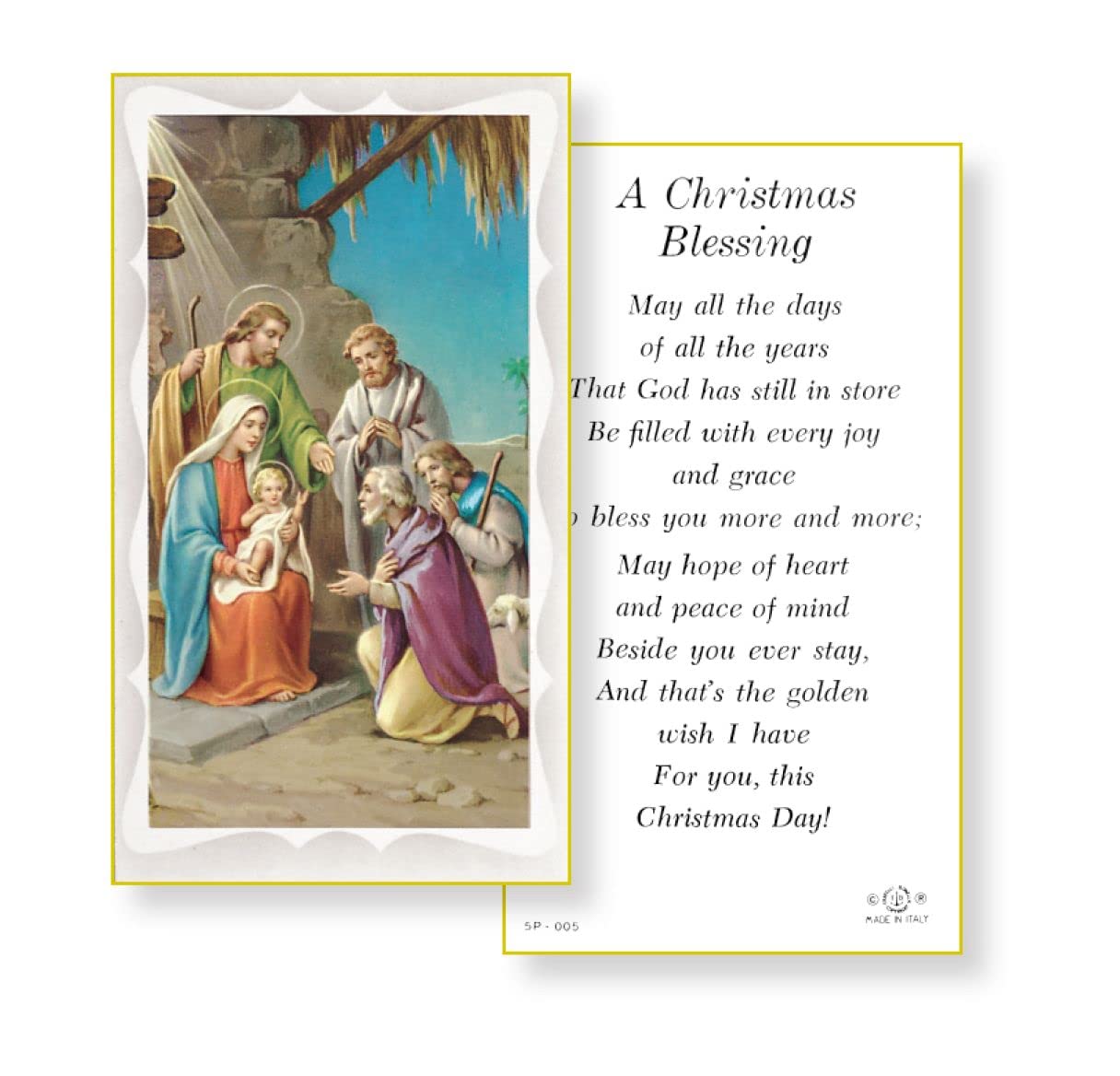 A Christmas Blessing Paper Holy Cards, 2"x4", 100-pack, # 5772
