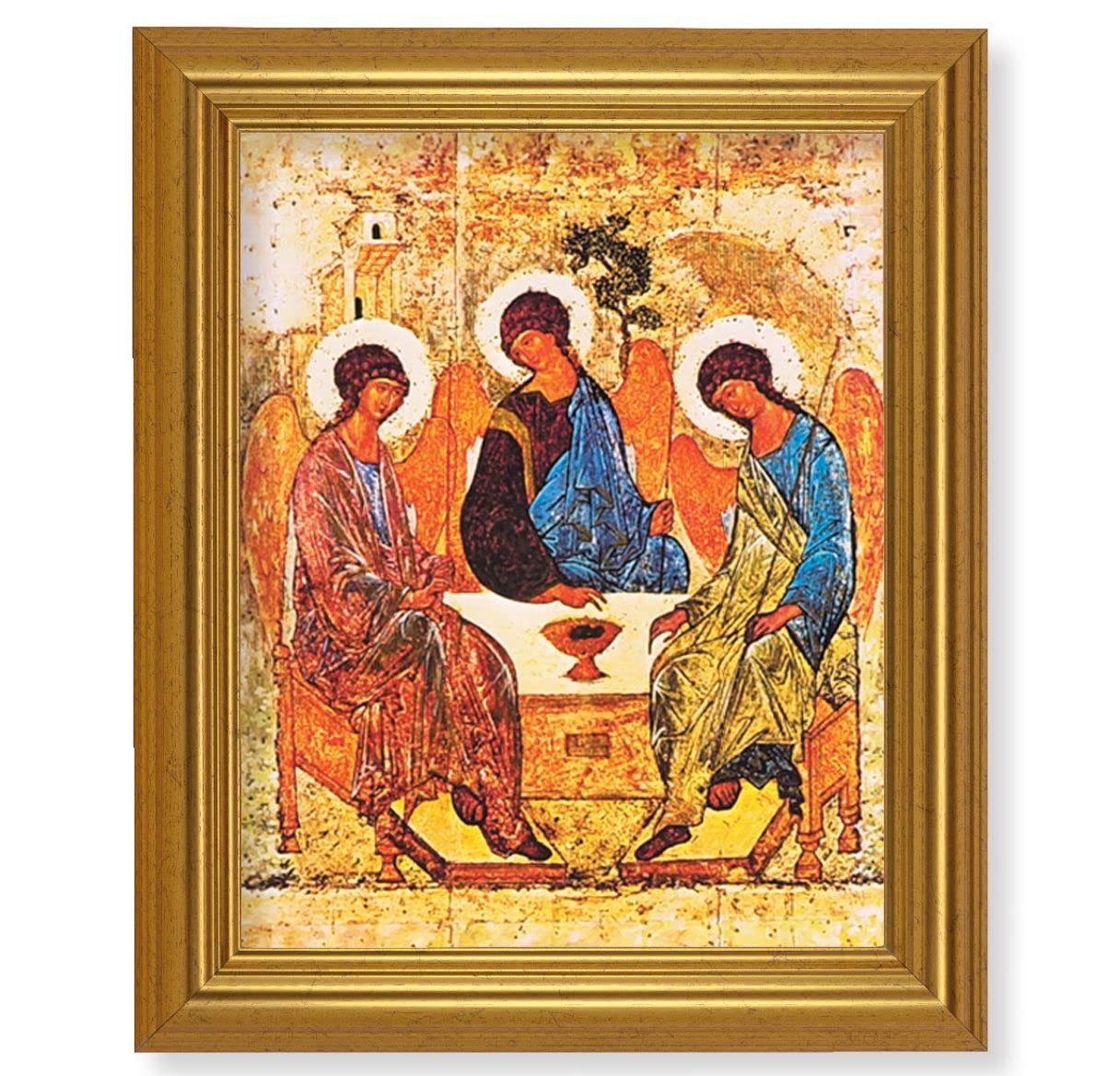 The Holy Trinity Icon, 10"x12" Gold-Leaf Finished Classic Frame, Italian Print on Artboard # 27163