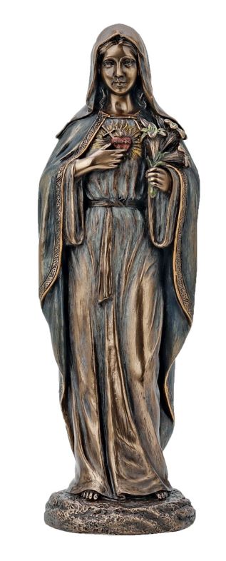 8" Immaculate Heart Statue, Bronzed Veronese Resin, # 21098