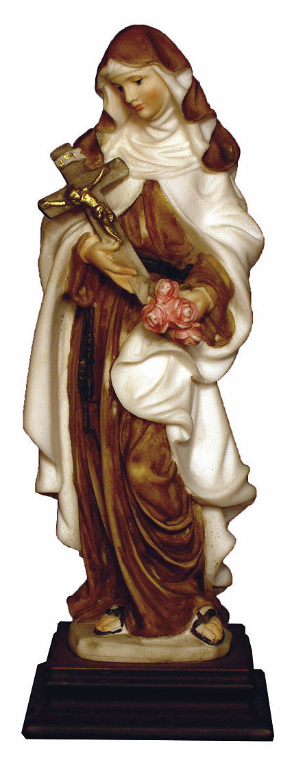 St. Theresa of Lisieux Statue, Hand Painted Alabaster, 8", Made in Italy, # 21121