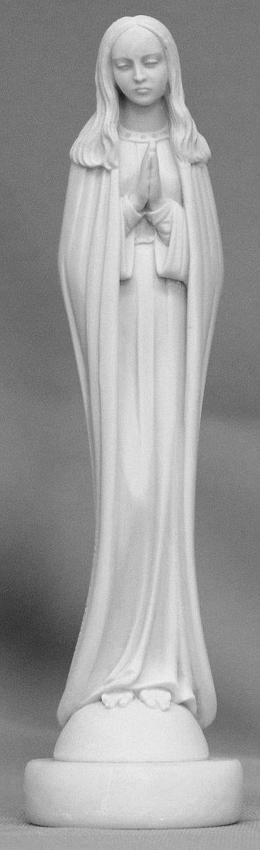 Praying Virgin White Alabaster Statue, 6", Made in Italy, # 21139