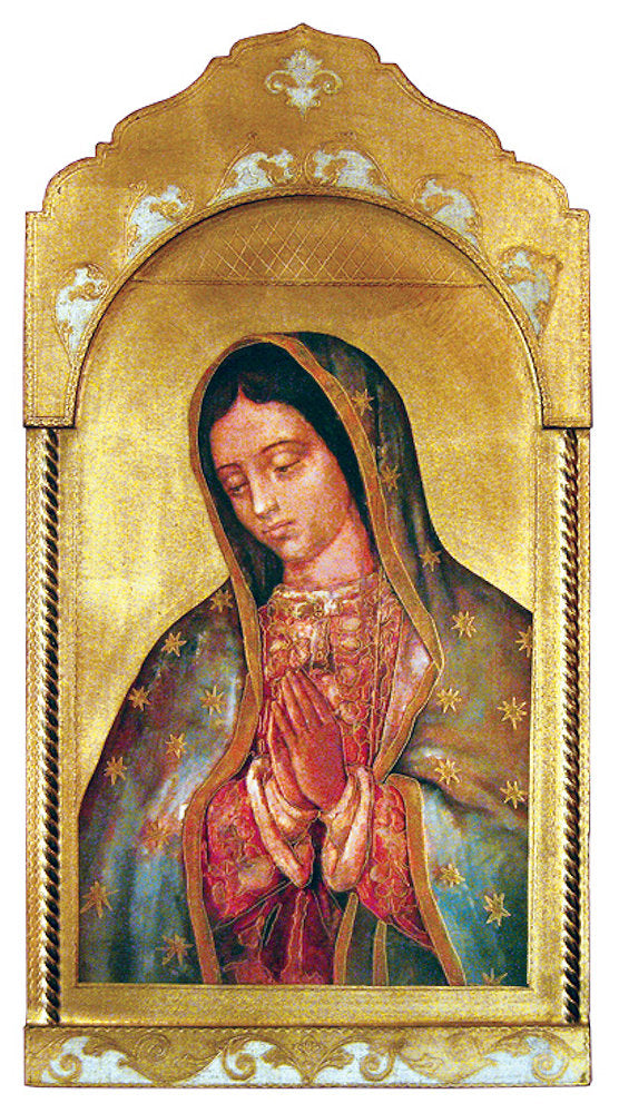 Our Lady of Guadalupe Florentine Wood Plaque, 21"x41", Made in Italy, # 21150