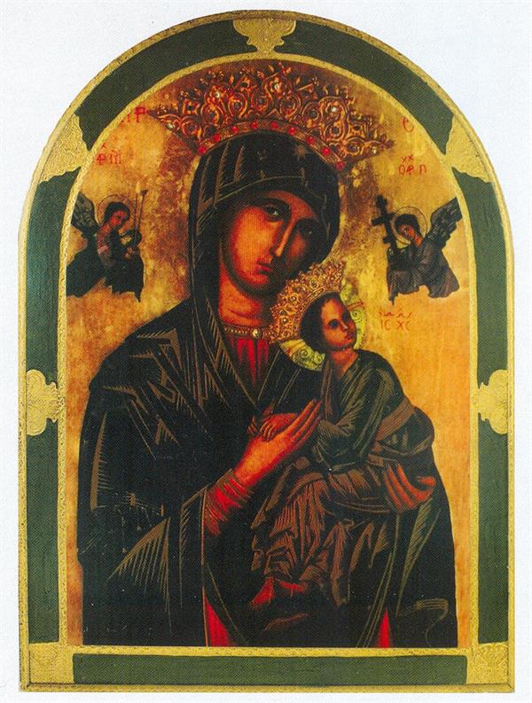Our Lady of Perpetual Help Florentine Wood Plaque, 23"x31", Made in Italy, # 21153