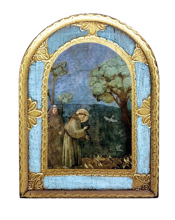St. Francis of Assisi Arched Wood Plaque, 5.5"x7.5", Made in Italy, # 21168