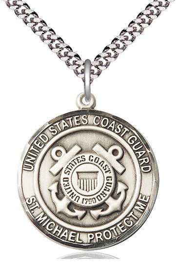 St. Michael / Coast Guard Medal, 3/4" round, Fine Pewter, Your Choice of Chain, # 2126