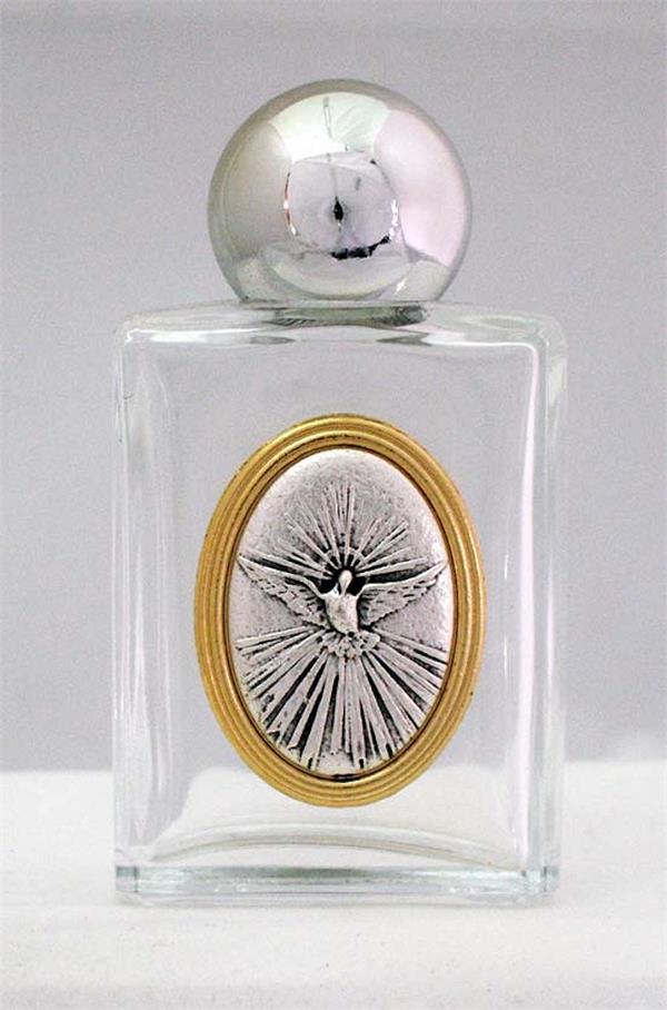 Holy Spirit Glass 1.5oz Holy Water Bottle, 1-3/4" x 2-1/4", Made in Italy, 4-Count Value Pack, 21892