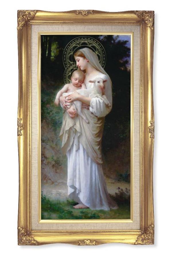 Divine Innocence Picture, 11.25"x18.5" Gold Finished Curved Wood Frame, Italian Print # 22065