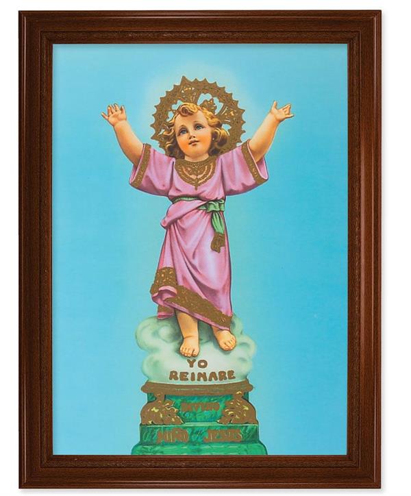 Divino Nino Picture, 24"x31" Walnut Finish Frame with Fluted Detail , Italian Print # 22111