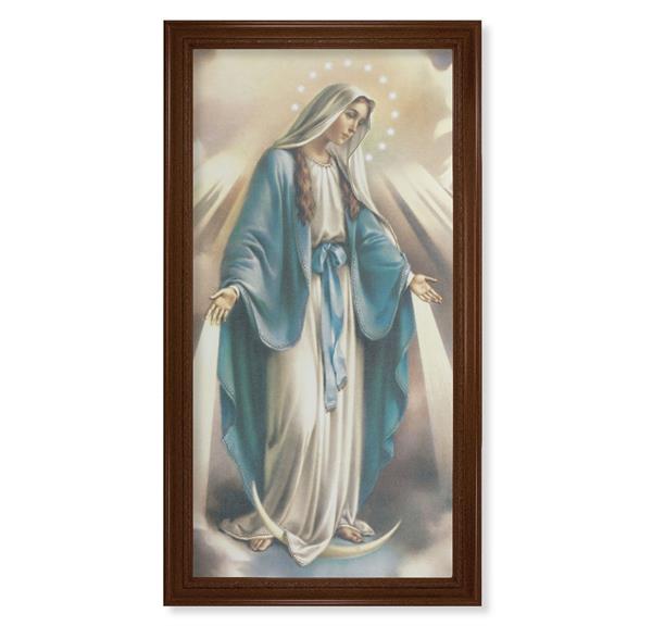 Our Lady of Grace Picture, 24"x44" Walnut Finish Frame, Classic Fluting, Print on Canvas # 22147