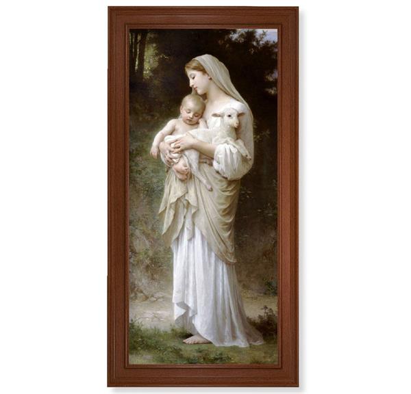 Bouguereau Divine Innocence Picture, 17-1/4"x33-1/4 Natural Walnut Finish Fluted Frame, Textured Italian Print # 22151
