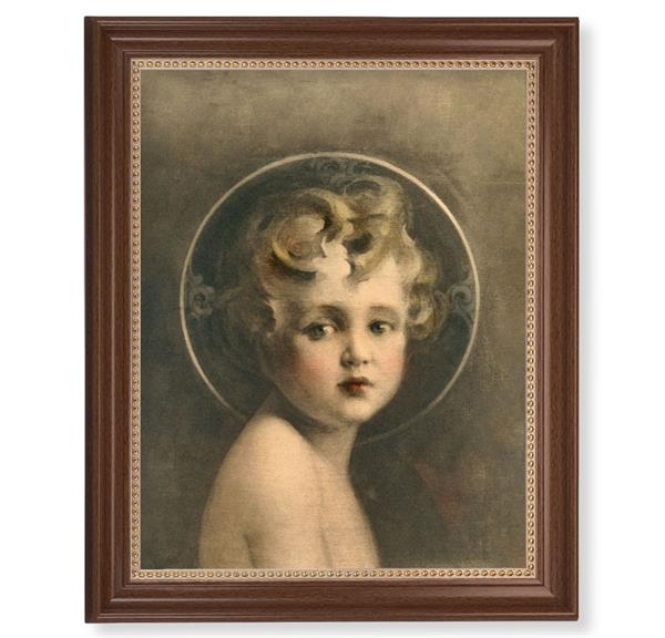 Chambers: Light of The World Picture, 13-1/2"x16-9/16 Walnut Finish Frame with Gold Beaded Lip, Textured Italian Print # 22276