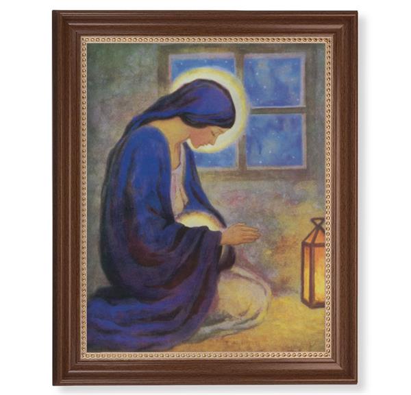 The Millennium Picture, 13-1/2"x16-9/16 Walnut Finish Frame with Gold Beaded Lip, Textured Italian Print # 22336