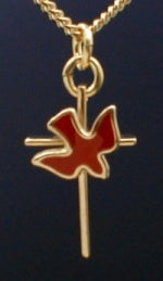 Holy Spirit Gold Cross Necklace,Your Choice of Chain # 2251