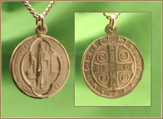 St. Benedict 5/8" 14kt Gold Filled Medal,Your Choice of Chain # 2254