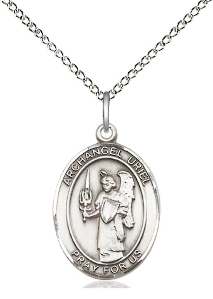 Archangel Uriel Medal in Fine Pewter, 3/4" tall, Your Choice of Chain, # 5664