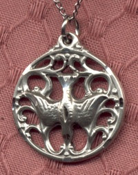 Sterling Silver Holy Spirit Necklace, Your Choice of Chain # 2283