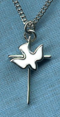 Sterling Silver Holy Spirit Necklace, Your Choice of Chain # 2283