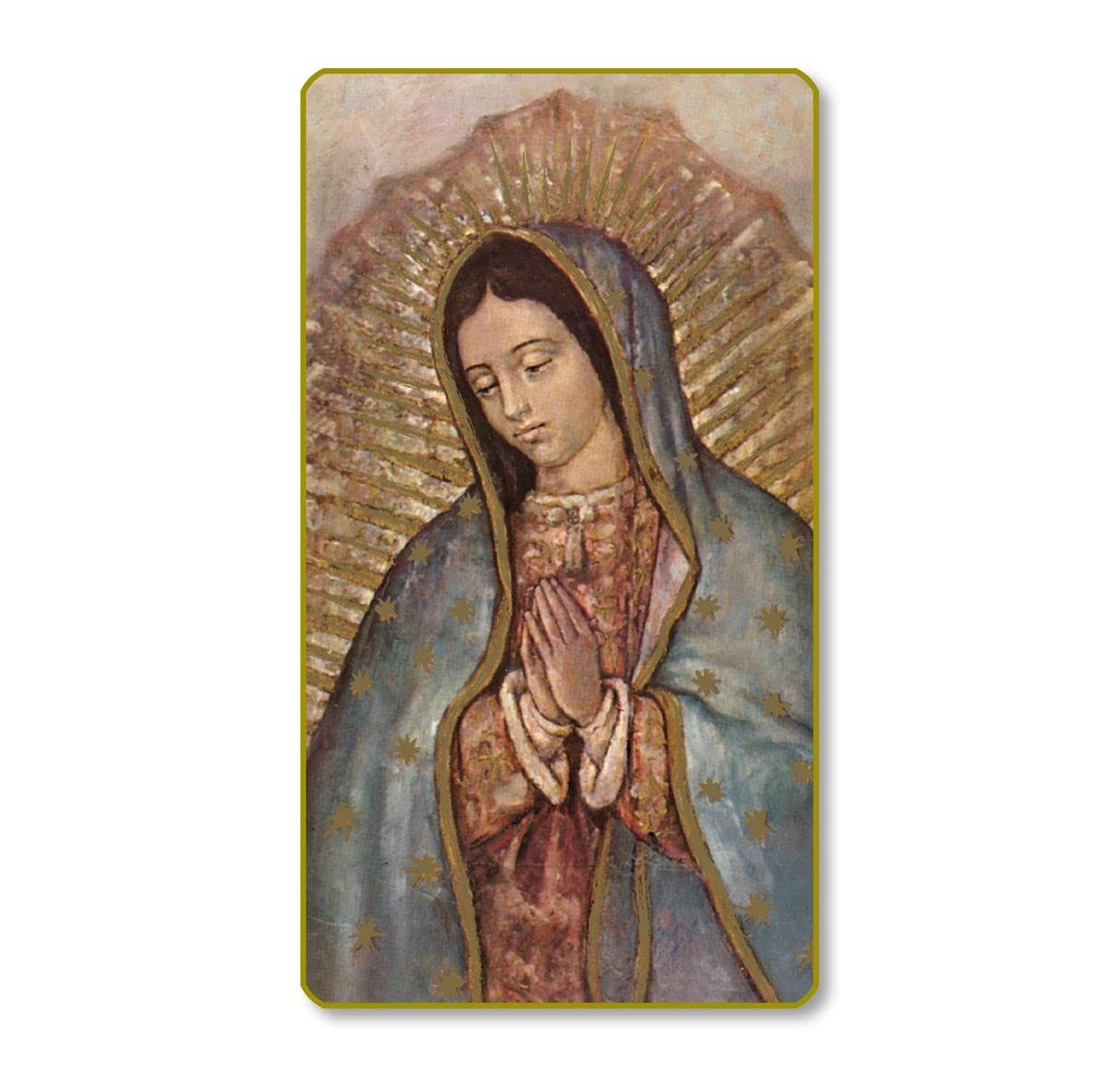 Our Lady of Guadalupe Bust Italian Paper Holy Cards, 2"x4", Blank Back, 100-Pack, # 6209