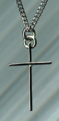 Thin Cross in Sterling, 3/4", Your Choice of Chain, 2306