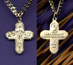 5/8" 4-Way Medal 14kt Gold Filled,, Your Choice of Chain, # 2318