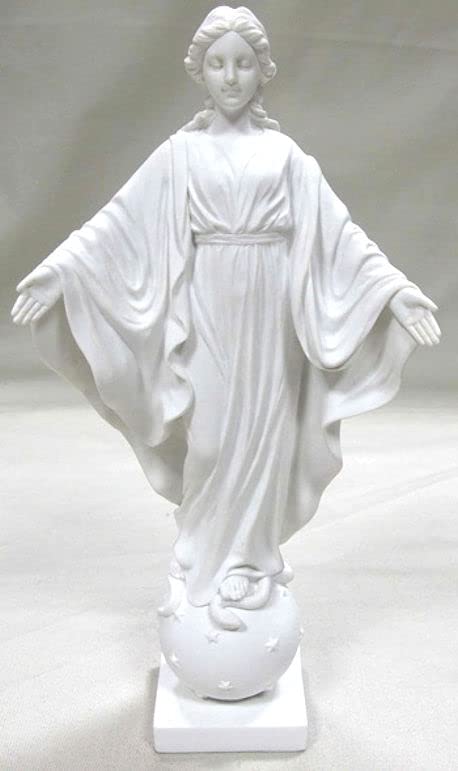 Our Lady of Smiles White Resin Statue 9", 95079