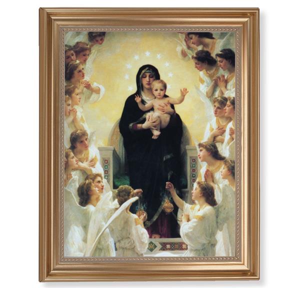 Bouguereau: Quen of The Angels Picture, 13-1/2"x16-9/16 Gold-Leaf Fluted Frame with Beaded Lip, Textured Italian Print # 25274