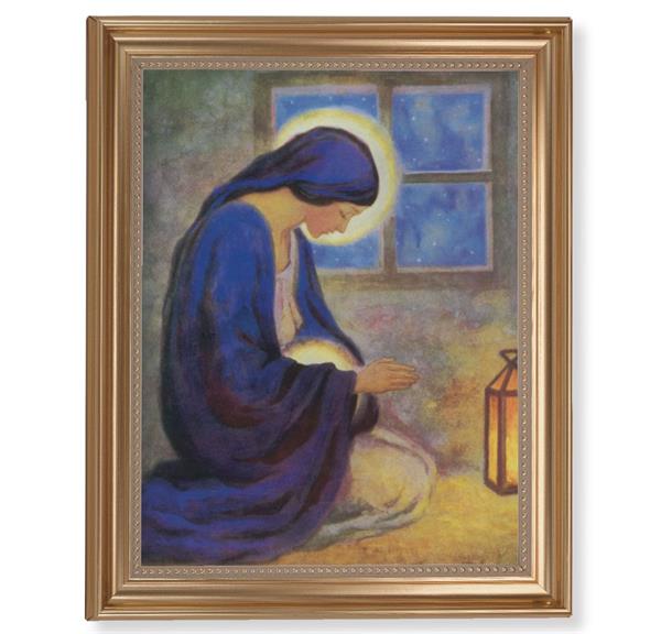 The Millennium Picture, 13-1/2"x16-9/16 Gold-Leaf Fluted Frame with Beaded Lip, Textured Italian Print # 25283
