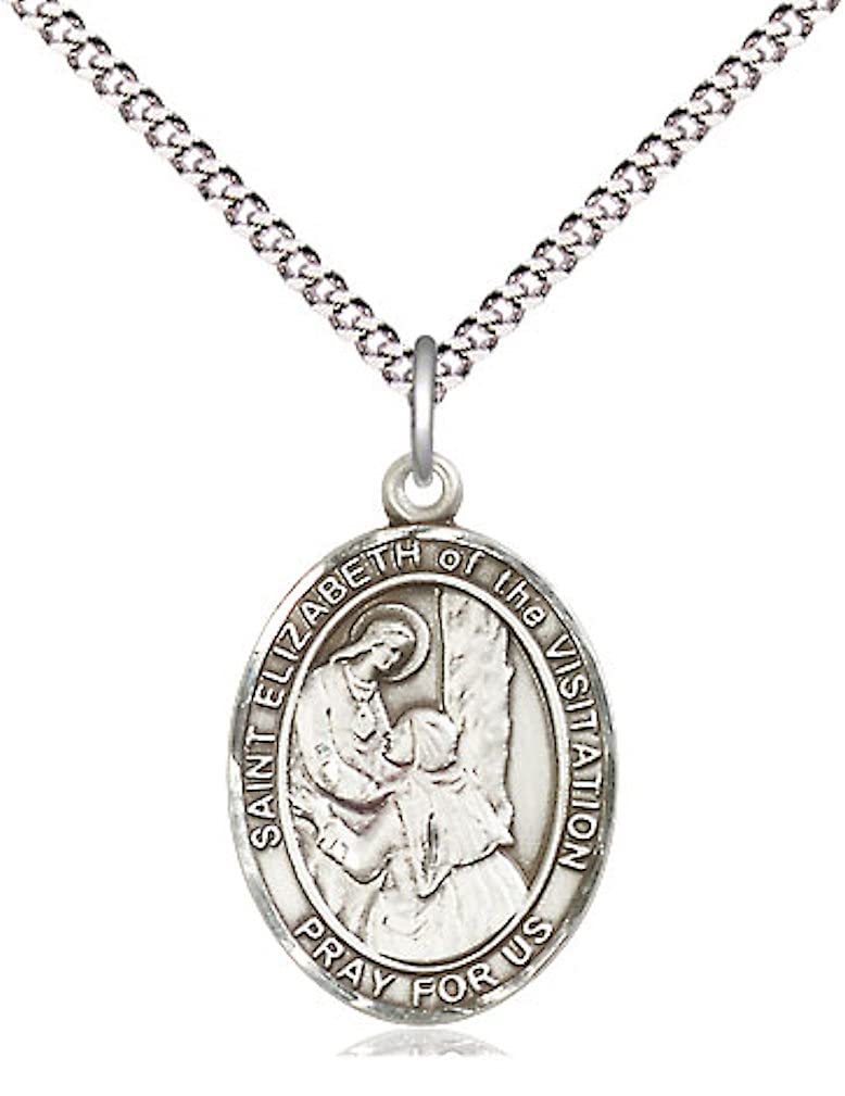 St. Elizabeth of the Visitation Medal in Fine Pewter, 3/4" tall, Your Choice of Chain # 17025
