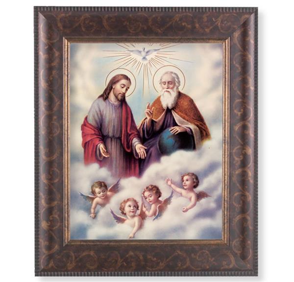 The Trinity Picture, 11-1/4"x13-1/4, Antique Gold & Espresso Frame, Italian Print Under Glass # 25801