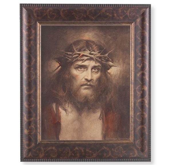 ECCE Homo Picture, 11-1/4"x13-1/4, Antique Gold & Espresso Frame, Italian Print Under Glass # 25815