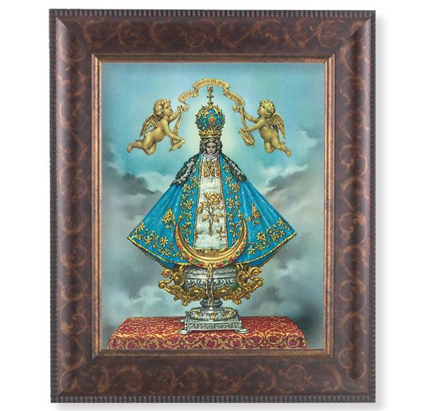 Virgen de San Juan Picture, 11-1/4"x13-1/4, Antique Gold & Espresso Frame, Italian Print Under Glass # 25858