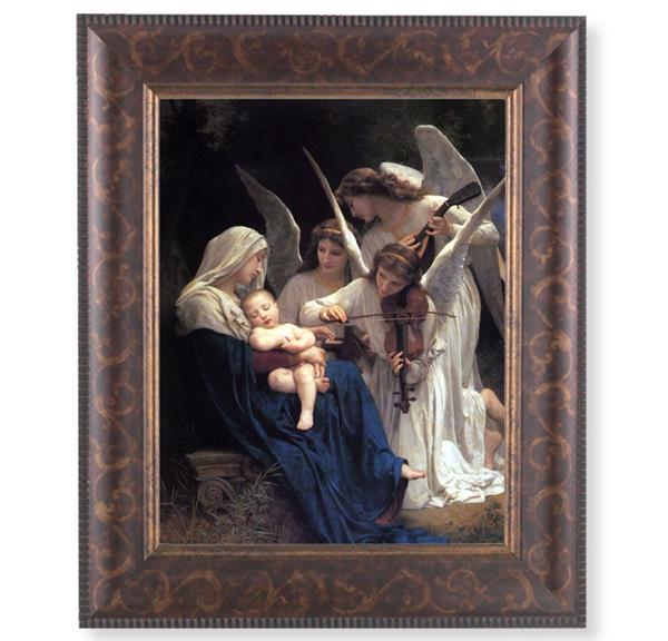 Heavenly Melody Picture, 11-1/4"x13-1/4, Antique Gold & Espresso Frame, Italian Print Under Glass # 25860