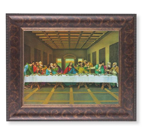 The Last Supper Picture, 11-1/4"x13-1/4, Antique Gold & Espresso Frame, Italian Print Under Glass # 25893