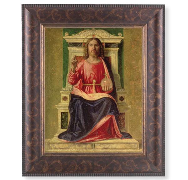 King of Heaven Picture, 11-1/4"x13-1/4, Antique Gold & Espresso Frame, Italian Print Under Glass # 25903