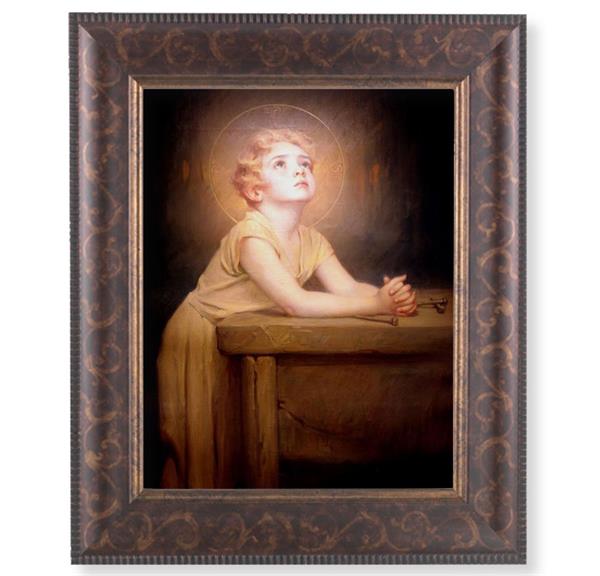 Thy Will Be Done Picture, 11-1/4"x13-1/4, Antique Gold & Espresso Frame, Italian Print Under Glass # 25905