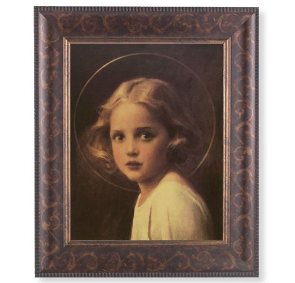 Mary Most Holy Picture, 11-1/4"x13-1/4, Antique Gold & Espresso Frame, Italian Print Under Glass # 25907