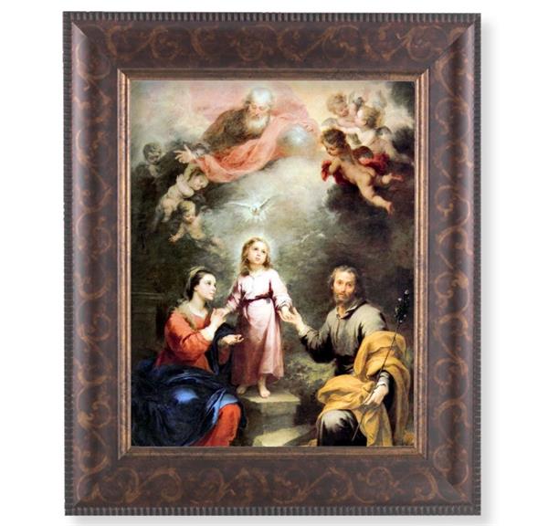 Heavenly and Earthly Trinities Picture, 11-1/4"x13-1/4, Antique Gold & Espresso Frame, Italian Print Under Glass # 25913