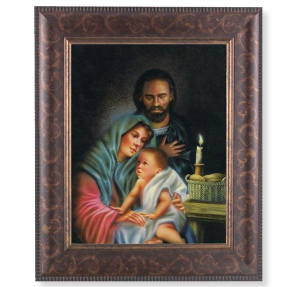 The Holy Family Picture, 11-1/4"x13-1/4, Antique Gold & Espresso Frame, Italian Print Under Glass # 25927