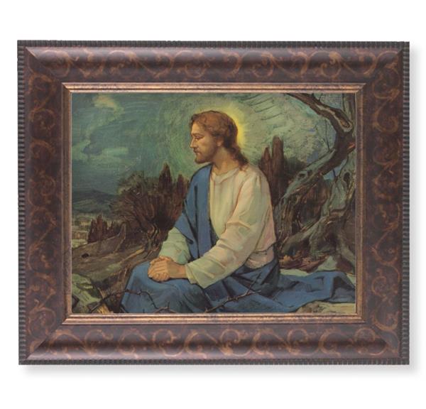 Meditation in The Garden Picture, 11-1/4"x13-1/4, Antique Gold & Espresso Frame, Italian Print Under Glass # 25937
