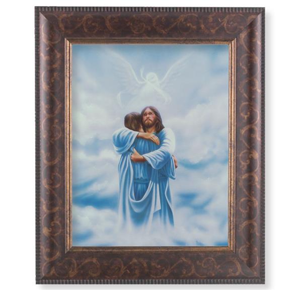 Welcome Home Reunion Picture, 11-1/4"x13-1/4, Antique Gold & Espresso Frame, Italian Print Under Glass # 25947