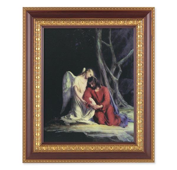Chambers: Agony in The Garden, 11-1/2"x13-1/2, Cherry Finish with Gold Egg & Dart Frame, Italian Print Under Glass # 25961