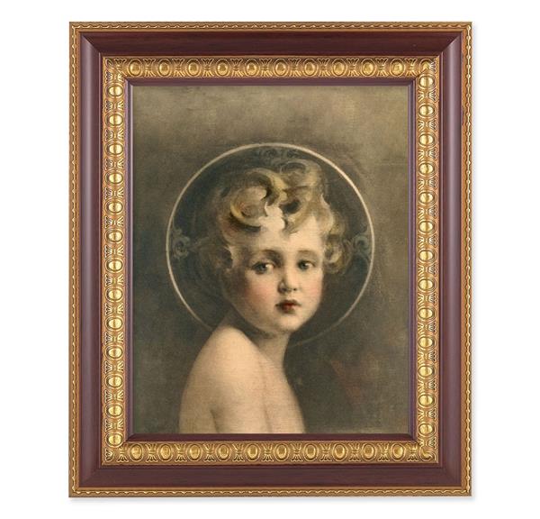 Chambers: Light of The World, 11-1/2"x13-1/2, Cherry Finish with Gold Egg & Dart Frame, Italian Print Under Glass # 25967