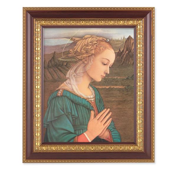 Lippi: Madonna, 11-1/2"x13-1/2, Cherry Finish with Gold Egg & Dart Frame, Italian Print Under Glass # 26030