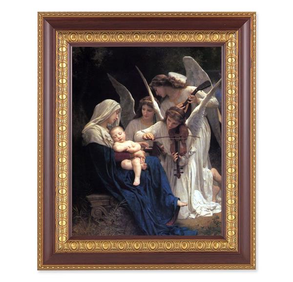 Bouguereau: Heavenly Melody, 11-1/2"x13-1/2, Cherry Finish with Gold Egg & Dart Frame, Italian Print Under Glass # 26050